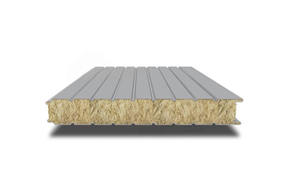 Гладкая сэндвич-панель с минеральной ватой, 1200х50 мм, 0.5/0.5, Экостил (Ecosteel)